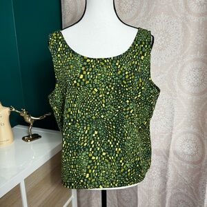 Vintage Sag Harbor Tank Crop Top Art Deco Retro Quirky Geometric Pattern Mosaic